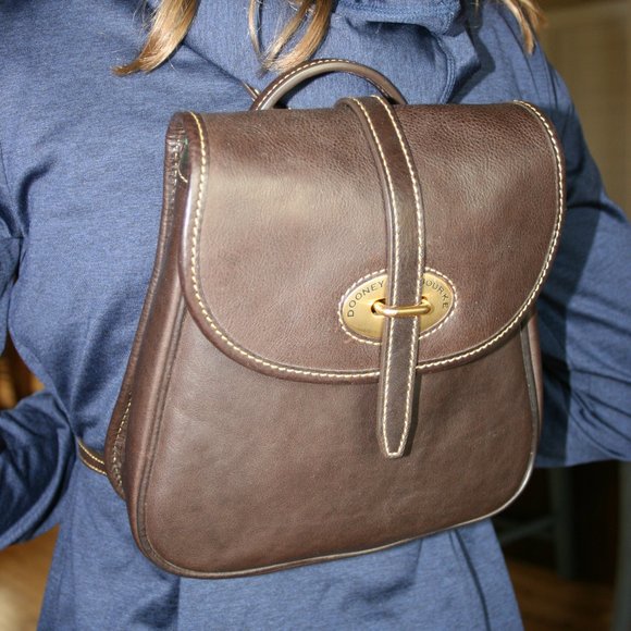 Dooney & Bourke Brown Leather Backpack - Picture 1 of 2